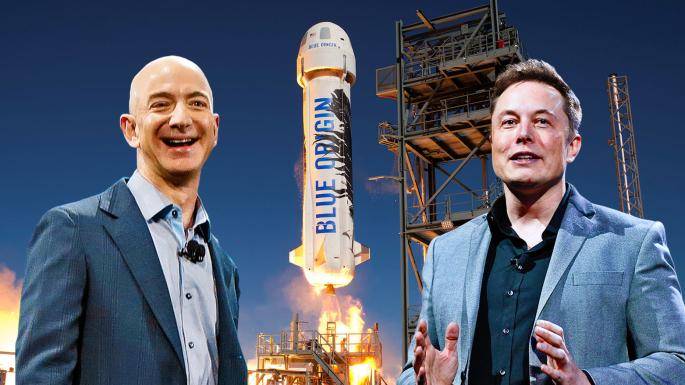 جف بزوس (Jeff Bezos) و ایلان ماسک (Elon Musk) 